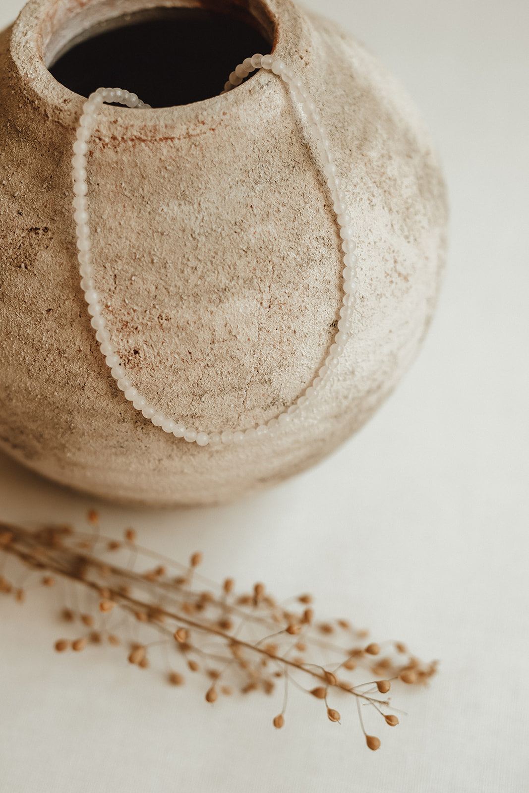 LINIE5 - Halskette All Pearls Weiße Jade