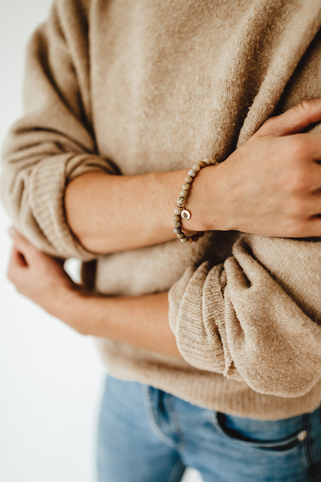 Geschichtenerzähler | Armband Jaspis Fossil kleine Perlen